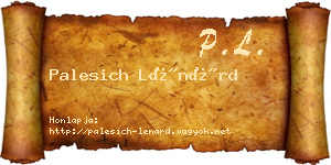 Palesich Lénárd névjegykártya